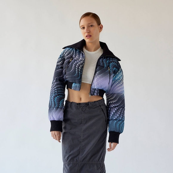 UO Urban Outfitters Lily Cropped Puffer Jacket bubble bomber M - Picture 4 of 6